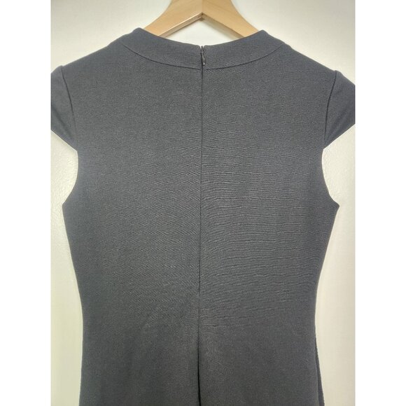 Trina Turk Women's Sz. 4 Black Wool Blend Cap Sleeve Sheath Dress - Picture 6 of 6
